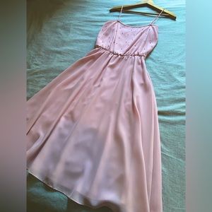 Flowy Pink Vintage Dress with Matching Sheer Top